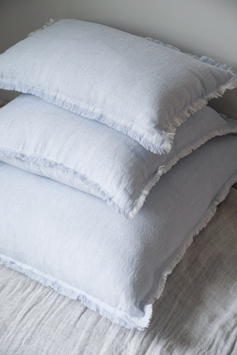 Chambray Blue Linen Down Alternative 20x20 Pillow - Anaya