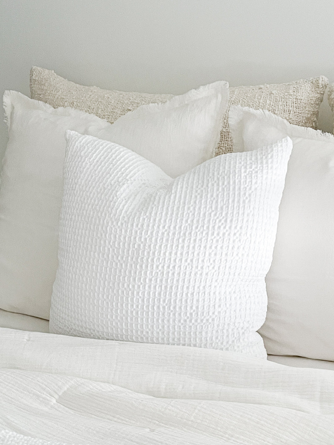 Cool Cotton White Waffle Euro Pillow 26x26 Anaya